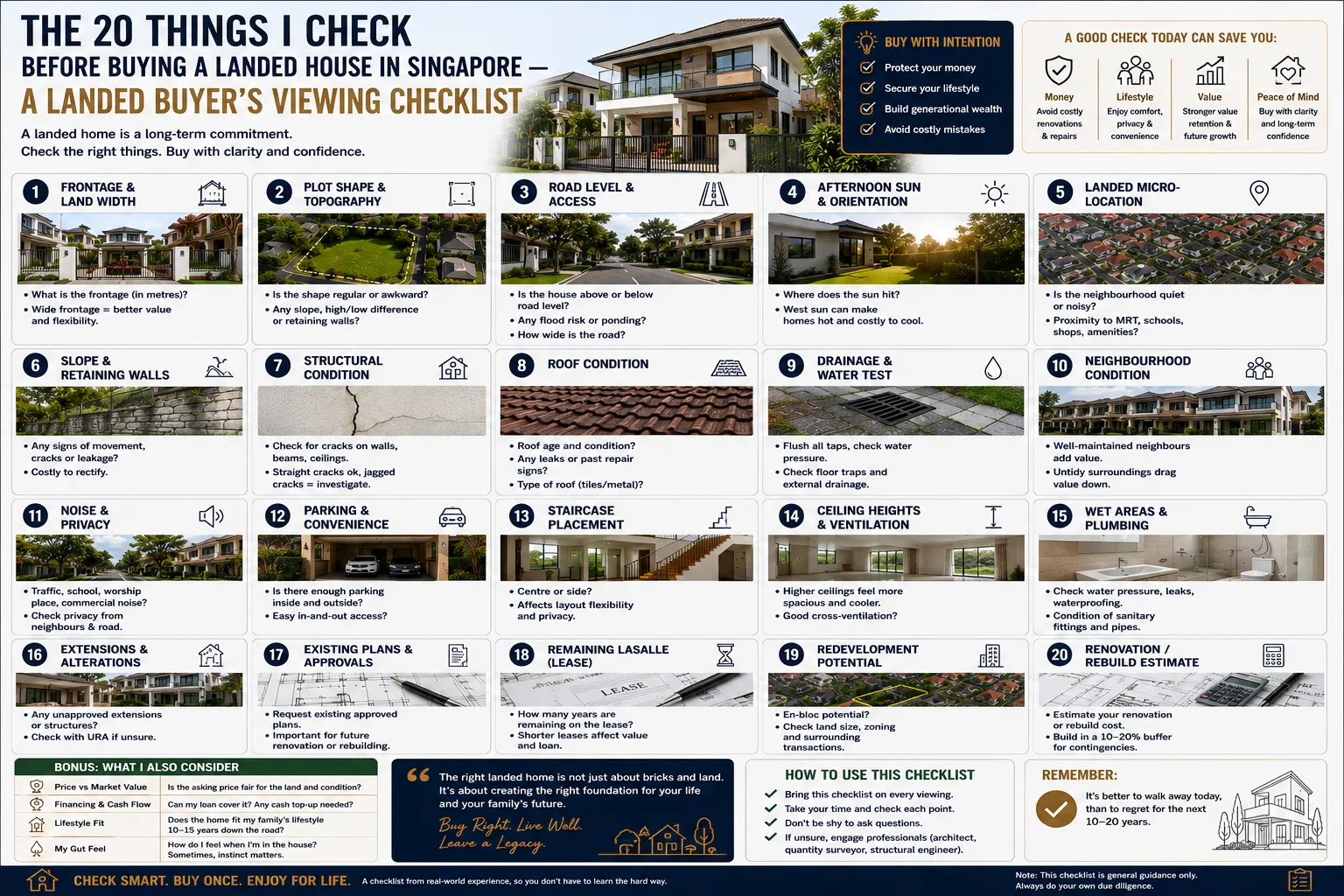 The 20 Things I Check Before Buying a Landed House in Singapore — A Landed Buyer’s Viewing Checklist